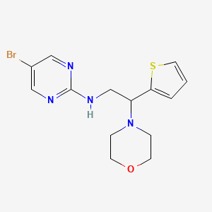 B2683018 5-Bromo-N-(2-morpholin-4-yl-2-thiophen-2-ylethyl)pyrimidin-2-amine CAS No. 2379987-39-8