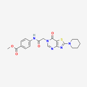 methyl 4-(2-(7-oxo-2-(piperidin-1-yl)thiazolo[4,5-d]pyrimidin-6(7H)-yl)acetamido)benzoate