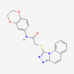 2-([1,2,4]triazolo[4,3-a]quinolin-1-ylthio)-N-(2,3-dihydrobenzo[b][1,4]dioxin-6-yl)acetamide