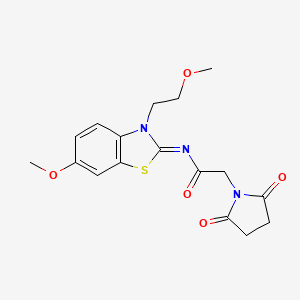 (Z)-2-(2,5-dioxopyrrolidin-1-yl)-N-(6-methoxy-3-(2-methoxyethyl)benzo[d]thiazol-2(3H)-ylidene)acetamide