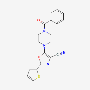 5-(4-(2-Methylbenzoyl)piperazin-1-yl)-2-(thiophen-2-yl)oxazole-4-carbonitrile