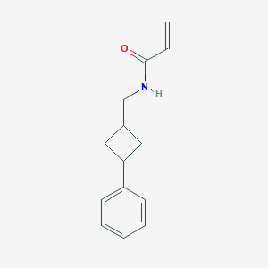 molecular formula C14H17NO B2683042 N-[(3-Phenylcyclobutyl)methyl]prop-2-enamide CAS No. 2185980-68-9