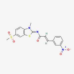 (2E,NZ)-N-(3-methyl-6-(methylsulfonyl)benzo[d]thiazol-2(3H)-ylidene)-3-(3-nitrophenyl)acrylamide