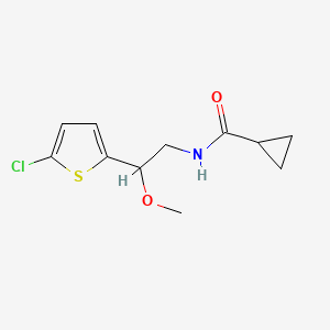 molecular formula C11H14ClNO2S B2683050 N-[2-(5-chlorothiophen-2-yl)-2-methoxyethyl]cyclopropanecarboxamide CAS No. 2034442-23-2