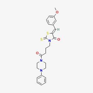 (5Z)-5-[(3-methoxyphenyl)methylidene]-3-[4-oxo-4-(4-phenylpiperazin-1-yl)butyl]-2-sulfanylidene-1,3-thiazolidin-4-one