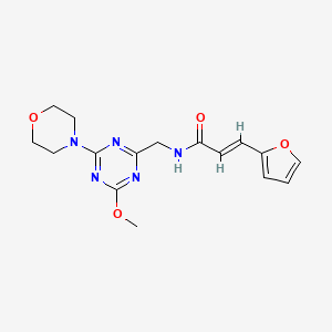(E)-3-(furan-2-yl)-N-((4-methoxy-6-morpholino-1,3,5-triazin-2-yl)methyl)acrylamide