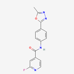 2-fluoro-N-[4-(5-methyl-1,3,4-oxadiazol-2-yl)phenyl]pyridine-4-carboxamide