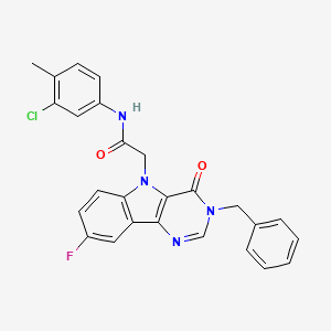 2-(3-benzyl-8-fluoro-4-oxo-3H-pyrimido[5,4-b]indol-5(4H)-yl)-N-(3-chloro-4-methylphenyl)acetamide