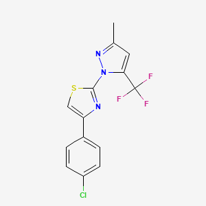 4-(4-chlorophenyl)-2-[3-methyl-5-(trifluoromethyl)-1H-pyrazol-1-yl]-1,3-thiazole