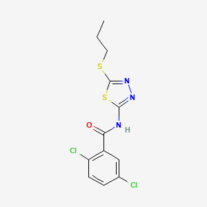molecular formula C12H11Cl2N3OS2 B2683116 2,5-dichloro-N-(5-propylsulfanyl-1,3,4-thiadiazol-2-yl)benzamide CAS No. 393567-97-0