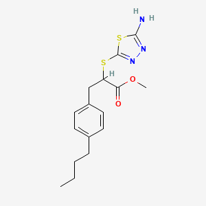 Methyl 2-((5-amino-1,3,4-thiadiazol-2-yl)thio)-3-(4-butylphenyl)propanoate