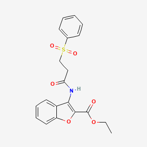 Ethyl 3-(3-(phenylsulfonyl)propanamido)benzofuran-2-carboxylate