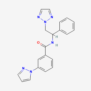 N-(1-phenyl-2-(2H-1,2,3-triazol-2-yl)ethyl)-3-(1H-pyrazol-1-yl)benzamide