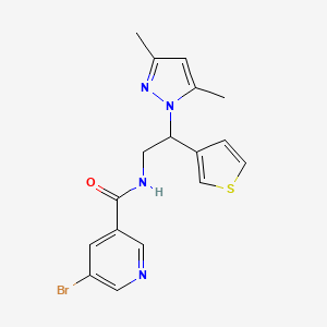 5-bromo-N-(2-(3,5-dimethyl-1H-pyrazol-1-yl)-2-(thiophen-3-yl)ethyl)nicotinamide