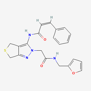 (Z)-N-(2-(2-((furan-2-ylmethyl)amino)-2-oxoethyl)-4,6-dihydro-2H-thieno[3,4-c]pyrazol-3-yl)-3-phenylacrylamide