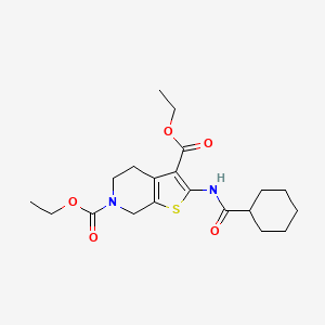 diethyl 2-(cyclohexanecarboxamido)-4,5-dihydrothieno[2,3-c]pyridine-3,6(7H)-dicarboxylate