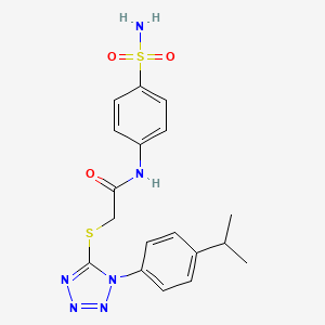 2-((1-(4-isopropylphenyl)-1H-tetrazol-5-yl)thio)-N-(4-sulfamoylphenyl)acetamide