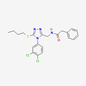 N-[[5-butylsulfanyl-4-(3,4-dichlorophenyl)-1,2,4-triazol-3-yl]methyl]-2-phenylacetamide
