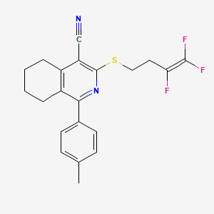 1-(4-Methylphenyl)-3-[(3,4,4-trifluoro-3-butenyl)sulfanyl]-5,6,7,8-tetrahydro-4-isoquinolinecarbonitrile