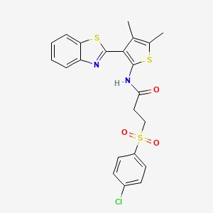 N-(3-(benzo[d]thiazol-2-yl)-4,5-dimethylthiophen-2-yl)-3-((4-chlorophenyl)sulfonyl)propanamide