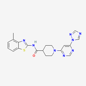 1-(6-(1H-1,2,4-triazol-1-yl)pyrimidin-4-yl)-N-(4-methylbenzo[d]thiazol-2-yl)piperidine-4-carboxamide