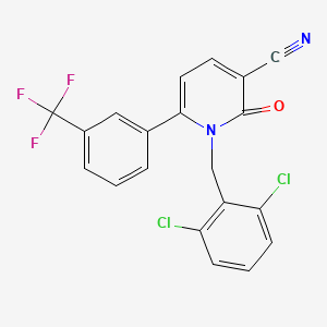 1-[(2,6-Dichlorophenyl)methyl]-2-oxo-6-[3-(trifluoromethyl)phenyl]pyridine-3-carbonitrile