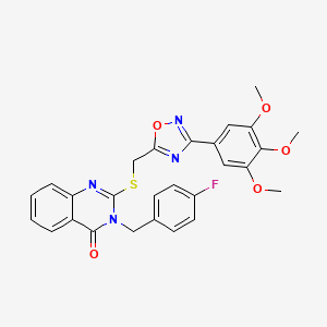 3-(4-fluorobenzyl)-2-(((3-(3,4,5-trimethoxyphenyl)-1,2,4-oxadiazol-5-yl)methyl)thio)quinazolin-4(3H)-one