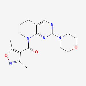 molecular formula C17H21N5O3 B2683175 (3,5-dimethylisoxazol-4-yl)(2-morpholino-6,7-dihydropyrido[2,3-d]pyrimidin-8(5H)-yl)methanone CAS No. 2175979-11-8