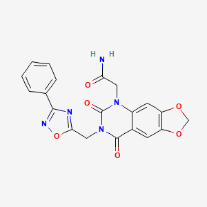 2-(6,8-dioxo-7-((3-phenyl-1,2,4-oxadiazol-5-yl)methyl)-7,8-dihydro-[1,3]dioxolo[4,5-g]quinazolin-5(6H)-yl)acetamide