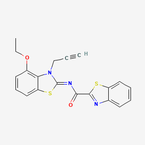 molecular formula C20H15N3O2S2 B2683181 (Z)-N-(4-乙氧基-3-(丙-2-炔基-1-基)苯并[d]噻嗪-2(3H)-基亚甲基)苯并[d]噻嗪-2-甲酰胺 CAS No. 868377-75-7