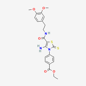 ethyl 4-(4-amino-5-((3,4-dimethoxyphenethyl)carbamoyl)-2-thioxothiazol-3(2H)-yl)benzoate
