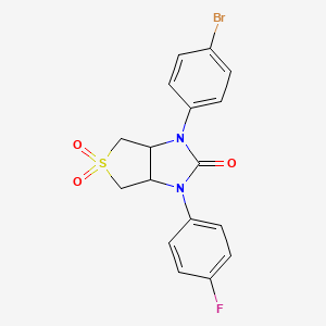 molecular formula C17H14BrFN2O3S B2683185 1-(4-溴苯基)-3-(4-氟苯基)四氢-1H-噻吩[3,4-d]咪唑-2(3H)-酮 5,5-二氧化物 CAS No. 830351-11-6