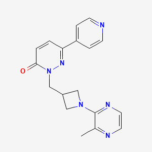 molecular formula C18H18N6O B2683187 2-{[1-(3-甲基吡嗪-2-基)氮杂环丁烷-3-基]甲基}-6-(吡啶-4-基)-2,3-二氢吡啶并-3-酮 CAS No. 2200775-91-1