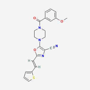 (E)-5-(4-(3-methoxybenzoyl)piperazin-1-yl)-2-(2-(thiophen-2-yl)vinyl)oxazole-4-carbonitrile