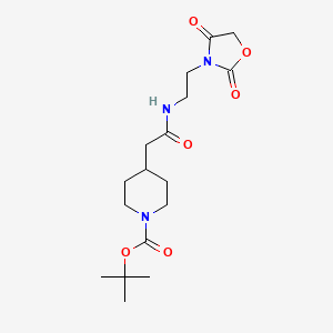 molecular formula C17H27N3O6 B2683194 tert-butyl 4-({[2-(2,4-dioxo-1,3-oxazolidin-3-yl)ethyl]carbamoyl}methyl)piperidine-1-carboxylate CAS No. 2034464-84-9