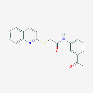 molecular formula C19H16N2O2S B2683200 N-(3-acetylphenyl)-2-(quinolin-2-ylsulfanyl)acetamide CAS No. 671198-62-2