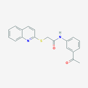 molecular formula C19H16N2O2S B2683200 N-(3-乙酰基苯基)-2-(喹啉-2-基硫)乙酰胺 CAS No. 671198-62-2