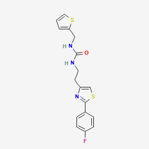 molecular formula C17H16FN3OS2 B2683201 1-(2-(2-(4-Fluorophenyl)thiazol-4-yl)ethyl)-3-(thiophen-2-ylmethyl)urea CAS No. 1209648-36-1