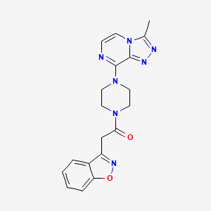 molecular formula C19H19N7O2 B2683205 2-(苯并[d]异噁唑-3-基)-1-(4-(3-甲基-[1,2,4]三唑并[4,3-a]吡嗪-8-基)哌嗪-1-基)乙酮 CAS No. 2034506-33-5