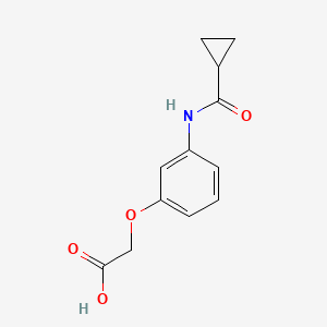 molecular formula C12H13NO4 B2683210 {3-[(Cyclopropylcarbonyl)amino]phenoxy}acetic acid CAS No. 890984-16-4