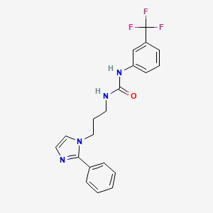 molecular formula C20H19F3N4O B2683213 1-(3-(2-phenyl-1H-imidazol-1-yl)propyl)-3-(3-(trifluoromethyl)phenyl)urea CAS No. 1421526-25-1