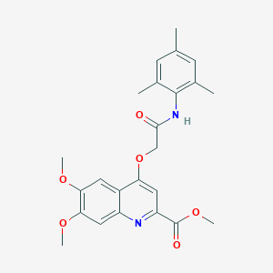 molecular formula C24H26N2O6 B2683220 METHYL 6,7-DIMETHOXY-4-{[(2,4,6-TRIMETHYLPHENYL)CARBAMOYL]METHOXY}QUINOLINE-2-CARBOXYLATE CAS No. 1358329-78-8