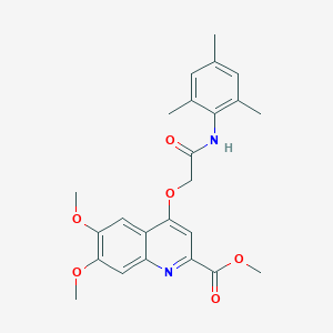 molecular formula C24H26N2O6 B2683220 甲基 4-(2-(二甲基丙酰氨基)-2-氧代乙氧基)-6,7-二甲氧基喹啉-2-羧酸酯 CAS No. 1358329-78-8