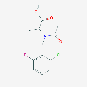 molecular formula C12H13ClFNO3 B2683221 2-[Acetyl-[(2-chloro-6-fluorophenyl)methyl]amino]propanoic acid CAS No. 1444585-08-3