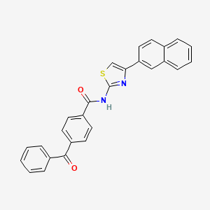 molecular formula C27H18N2O2S B2683222 4-benzoyl-N-(4-(naphthalen-2-yl)thiazol-2-yl)benzamide CAS No. 313549-67-6