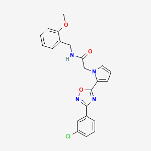molecular formula C22H19ClN4O3 B2683227 2-(2-(3-(3-chlorophenyl)-1,2,4-oxadiazol-5-yl)-1H-pyrrol-1-yl)-N-(2-methoxybenzyl)acetamide CAS No. 1260923-64-5