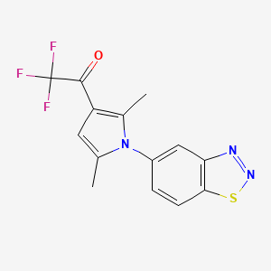 molecular formula C14H10F3N3OS B2683233 1-[1-(1,2,3-benzothiadiazol-5-yl)-2,5-dimethyl-1H-pyrrol-3-yl]-2,2,2-trifluoroethan-1-one CAS No. 866156-74-3