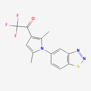 molecular formula C14H10F3N3OS B2683233 1-[1-(1,2,3-benzothiadiazol-5-yl)-2,5-dimethyl-1H-pyrrol-3-yl]-2,2,2-trifluoro-1-ethanone CAS No. 866156-74-3