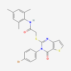 2-{[3-(4-bromophenyl)-4-oxo-3,4-dihydrothieno[3,2-d]pyrimidin-2-yl]sulfanyl}-N-(2,4,6-trimethylphenyl)acetamide