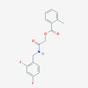 molecular formula C17H15F2NO3 B2683247 2-((2,4-Difluorobenzyl)amino)-2-oxoethyl 2-methylbenzoate CAS No. 1241984-90-6
